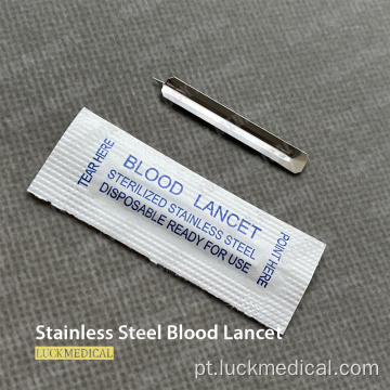 Lancet de sangue de aço inoxidável descartável